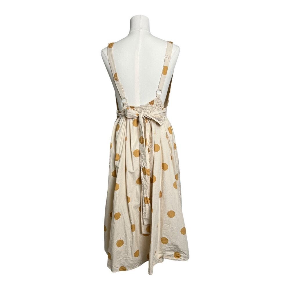 Petal & Pup Polka Dot Midi Dress Casual Plunge V-neck Full Skirt Medium Sundress - Picture 5 of 7
